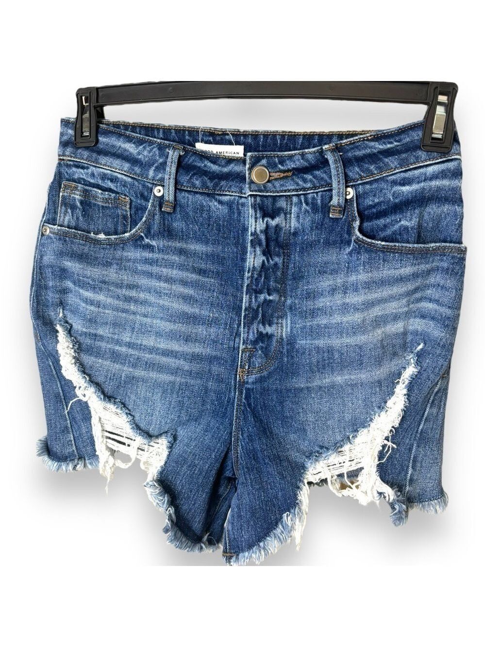Good American High Rise Boho Distressed Shorts - Size 4/27